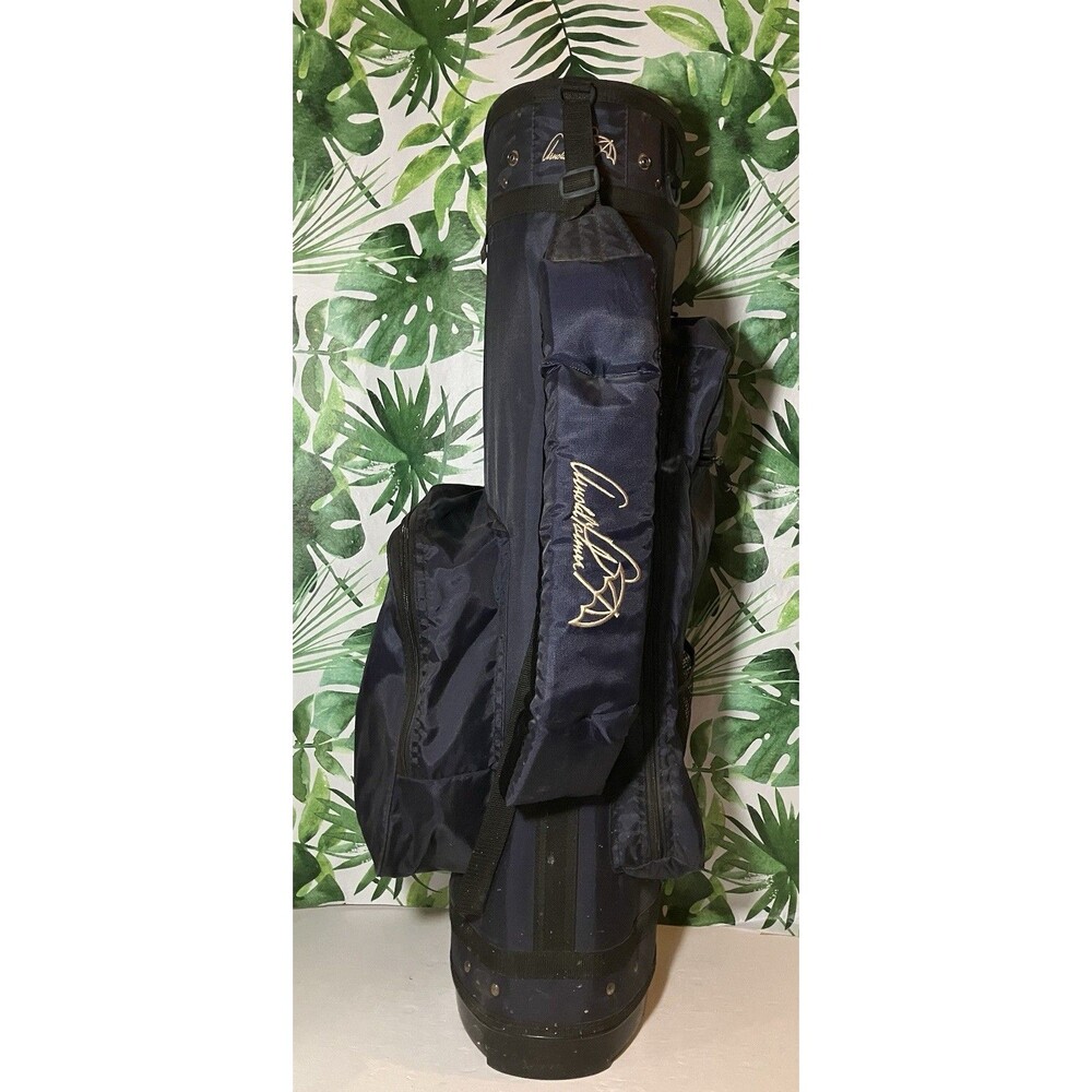 Vintage Arnold Palmer Blue/Gold Golf Bag Classic Accessories 6 Way Velvet Strap